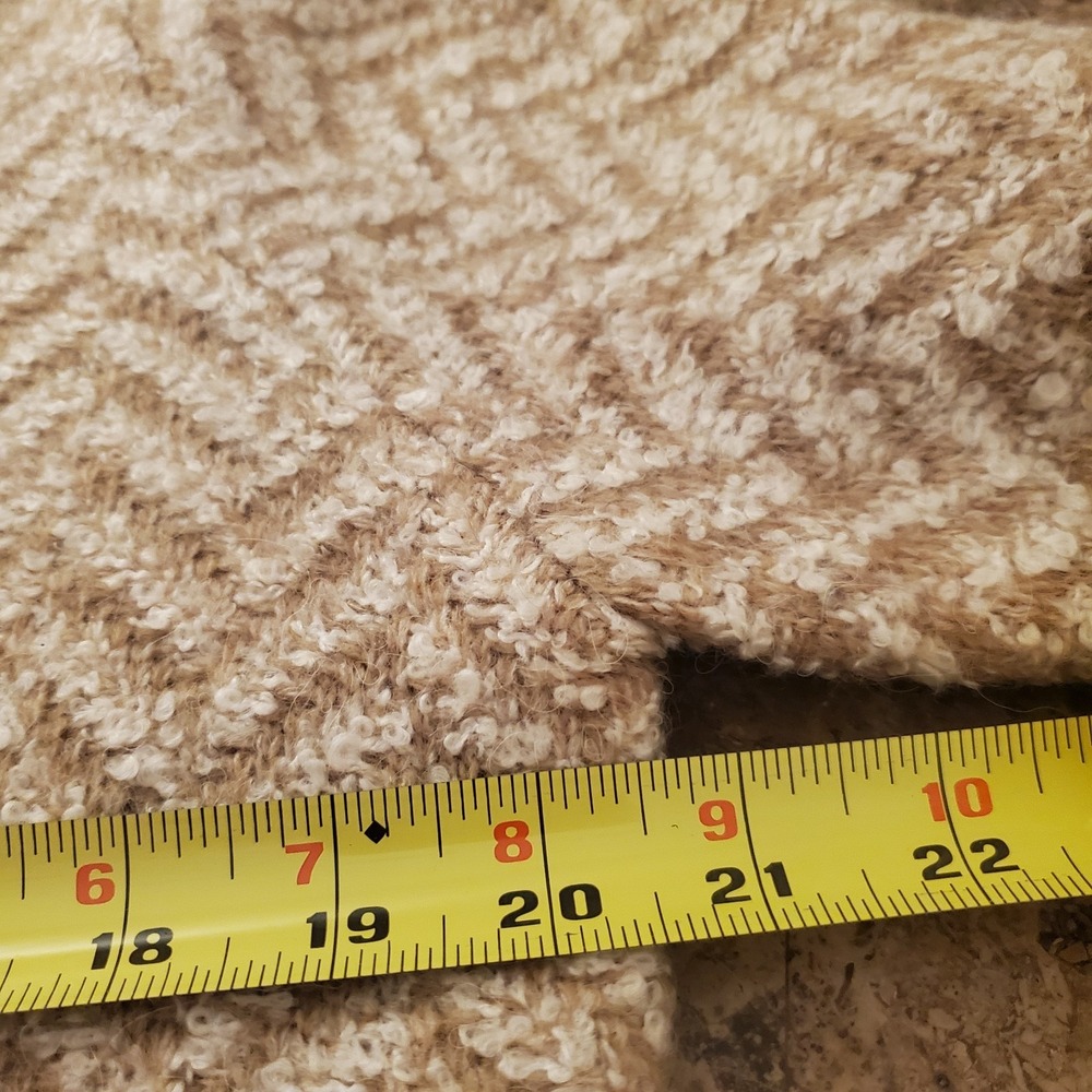 Loft Outlet sz M fuzzy buttonup Cardigan chevron classic preppy cozy career work - Picture 8 of 13